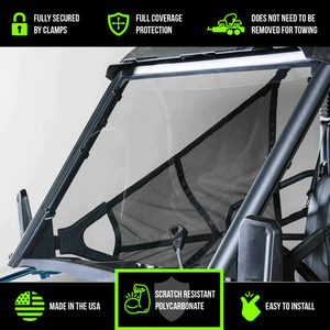 CFMoto UForce 1000 3/16" Scratch Resistant Full UTV Windshield - Pro Fit Frame