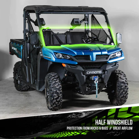 Photo of CFMoto UForce 1000 3/16" Scratch Resistant Half UTV Windshield - Pro Fit Frame by UTV Windshields - Premium Windshields for UTVs / Side by Sides