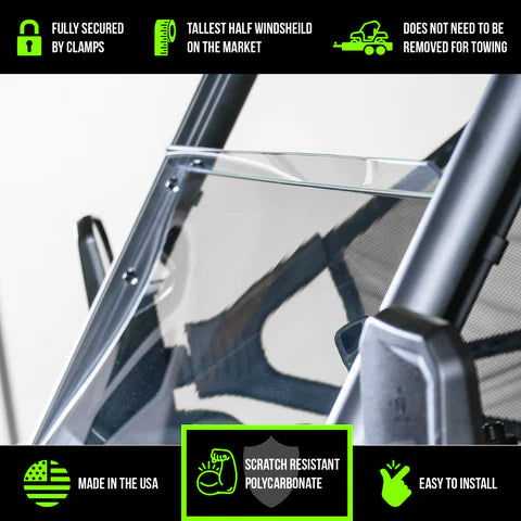 Photo of CFMoto UForce 1000 1/4" Scratch Resistant Half UTV Windshield - Pro Fit Frame by UTV Windshields - Premium Windshields for UTVs / Side by Sides
