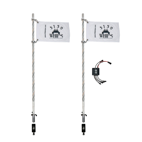 187 Platinum Chalk Line LED Whips – Pair