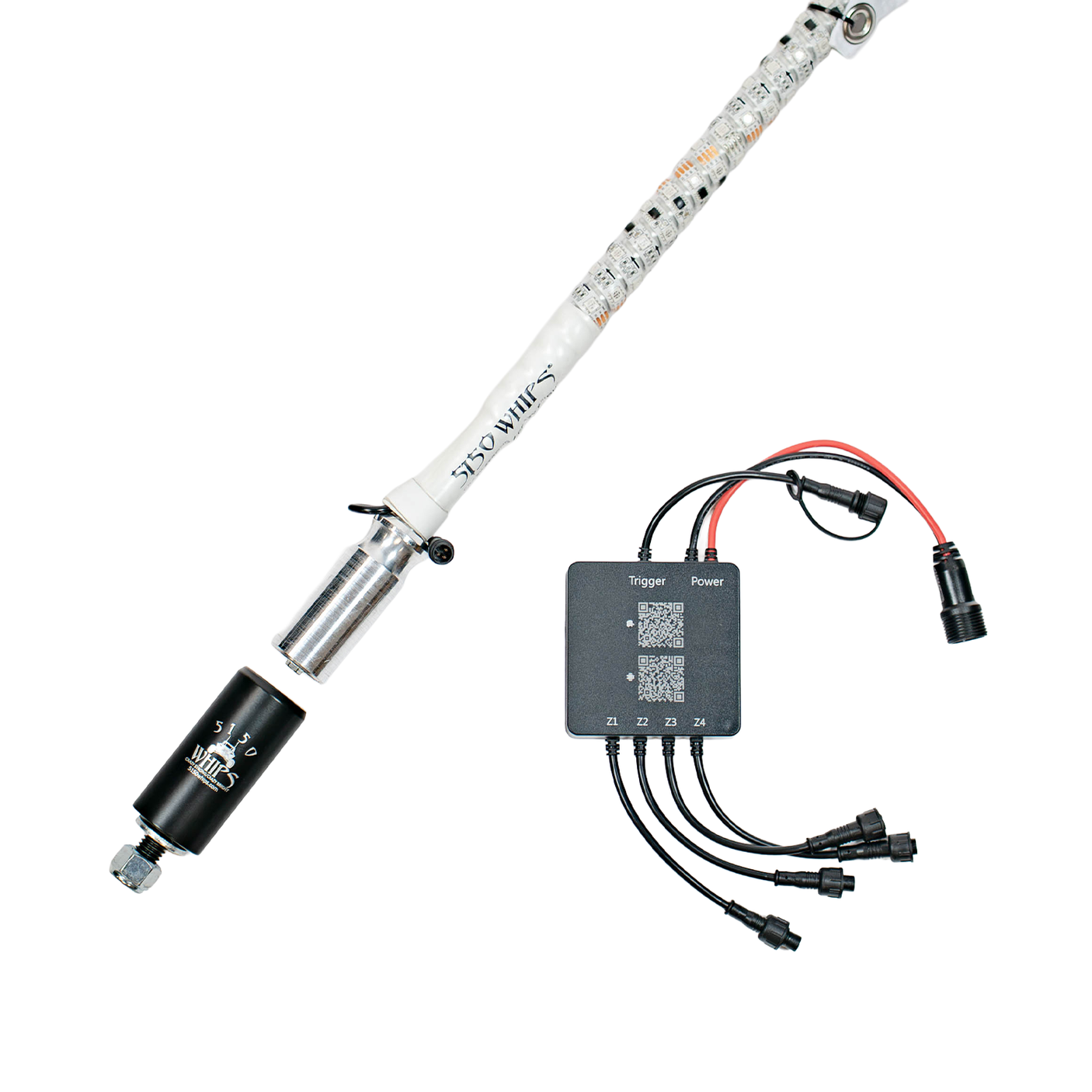 187 Platinum Chalk Line LED Whips – Pair
