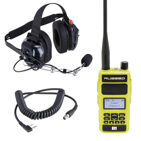 Photo of Crew Chief - H42 Spotter Headset and Rugged Handheld Radio Package by Rugged Radios - Premium for UTVs / Side by Sides