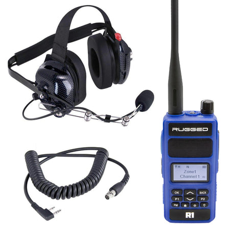 Photo of Crew Chief - H42 Spotter Headset and Rugged Handheld Radio Package by Rugged Radios - Premium for UTVs / Side by Sides