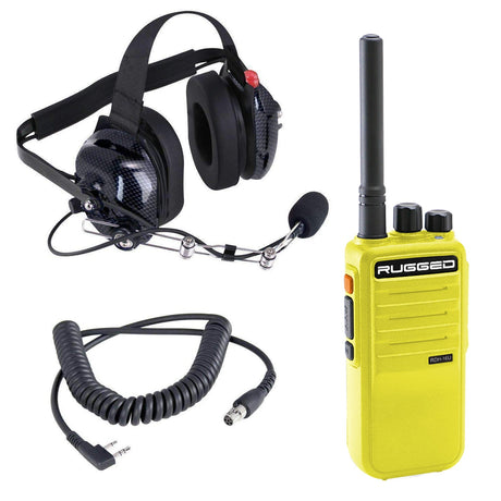 Photo of Crew Chief - H42 Spotter Headset and Rugged Handheld Radio Package by Rugged Radios - Premium for UTVs / Side by Sides