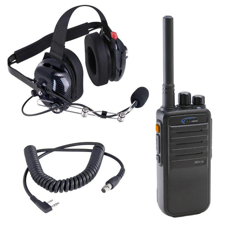 Photo of Crew Chief - H42 Spotter Headset and Rugged Handheld Radio Package by Rugged Radios - Premium for UTVs / Side by Sides