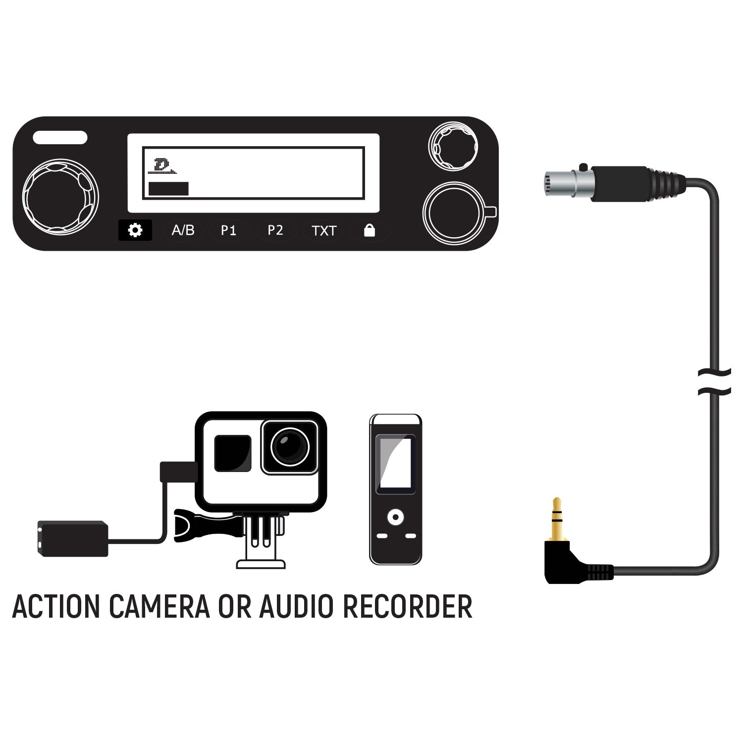 Photo of Mobile Radio Audio Record Cable by Rugged Radios - Premium for UTVs / Side by Sides