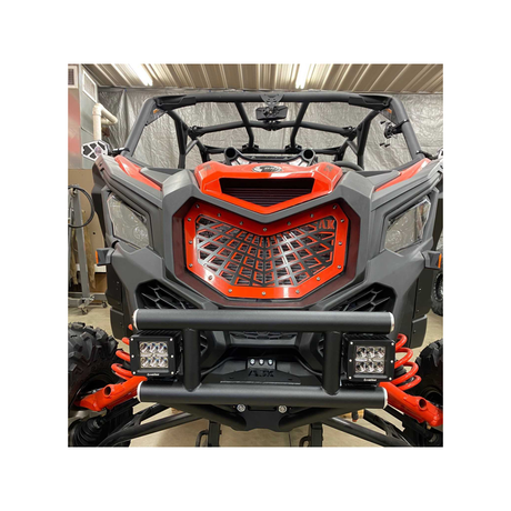 Can-Am X3 Front Bumper  AJK Offroad Smooth Black Outside Cube 