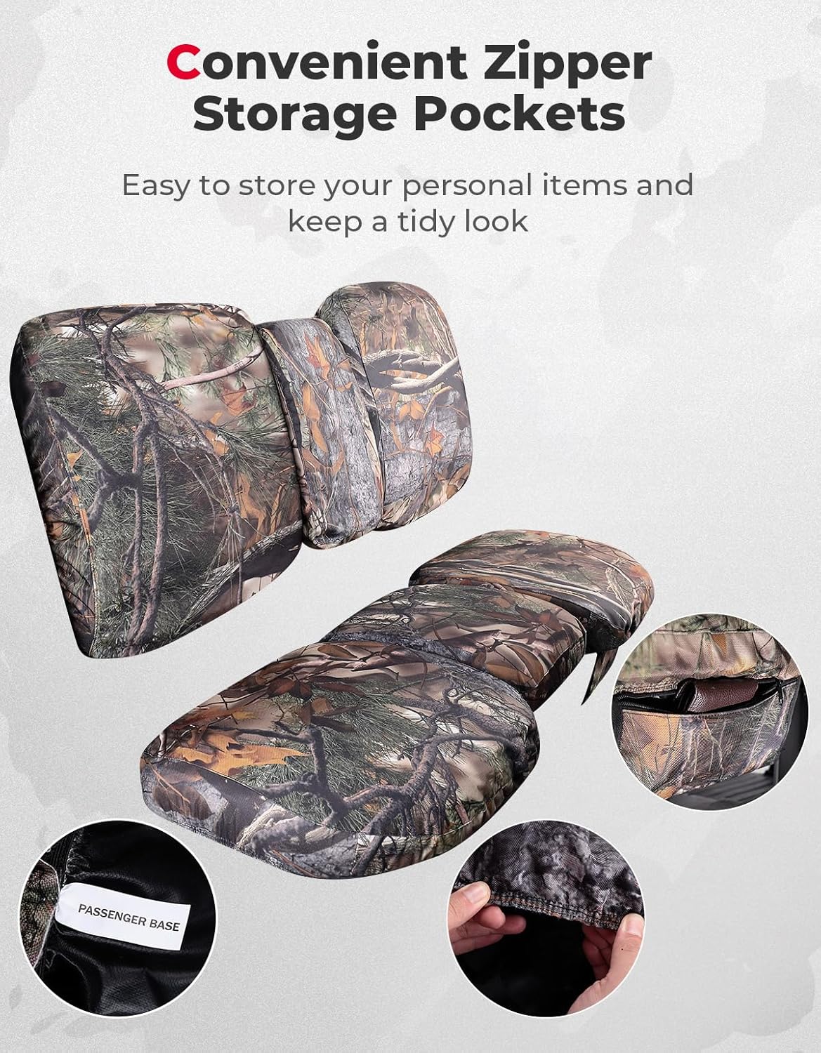 Photo of Waterproof Camo Seat Cover for Can-Am Defender MAX HD10|9|8|7 by Kemimoto - Premium for UTVs / Side by Sides