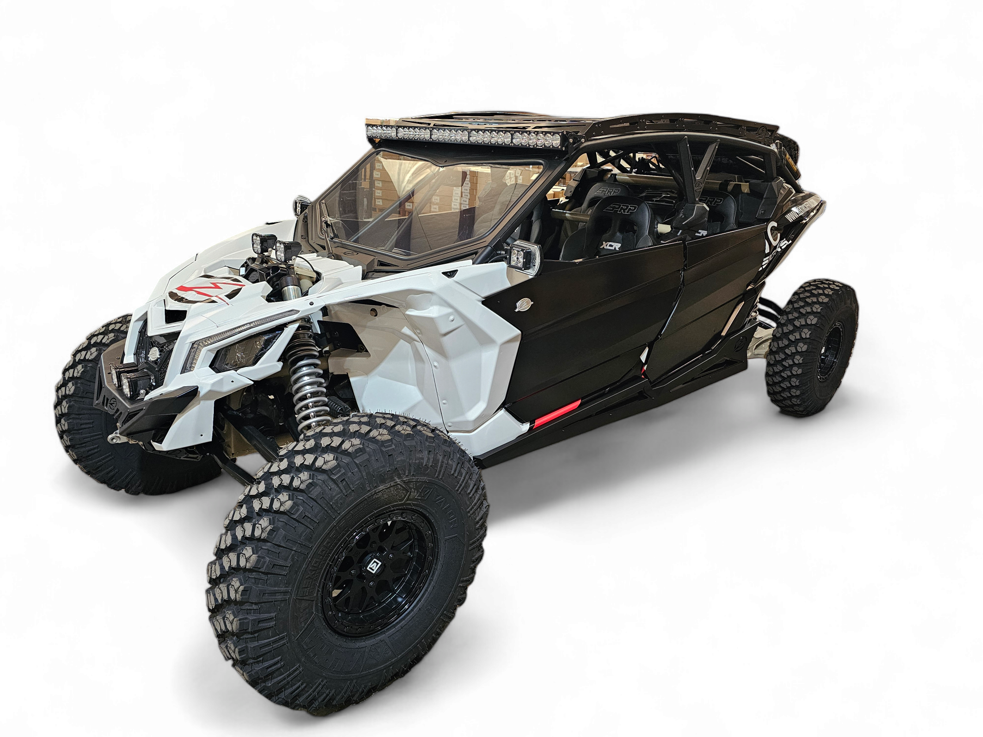 Photo of 2017 + Can-Am X3 Maverick 4 Seat Aluminum EOD Volt Doors by Elektric Offroad - Premium 2017+ Can Am X3 Maverick Volt Front Winch Bumper for UTVs / Side by Sides