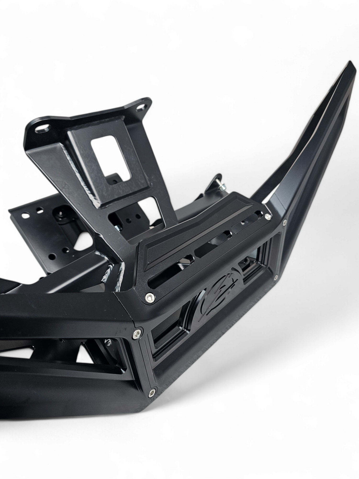 Photo of 2017 to Current Can-Am X3 Maverick Machined Billet Front Winch Bumper (Black Anodize) by Elektric Offroad - Premium 2017+ Can Am X3 Maverick Volt Front Winch Bumper for UTVs / Side by Sides