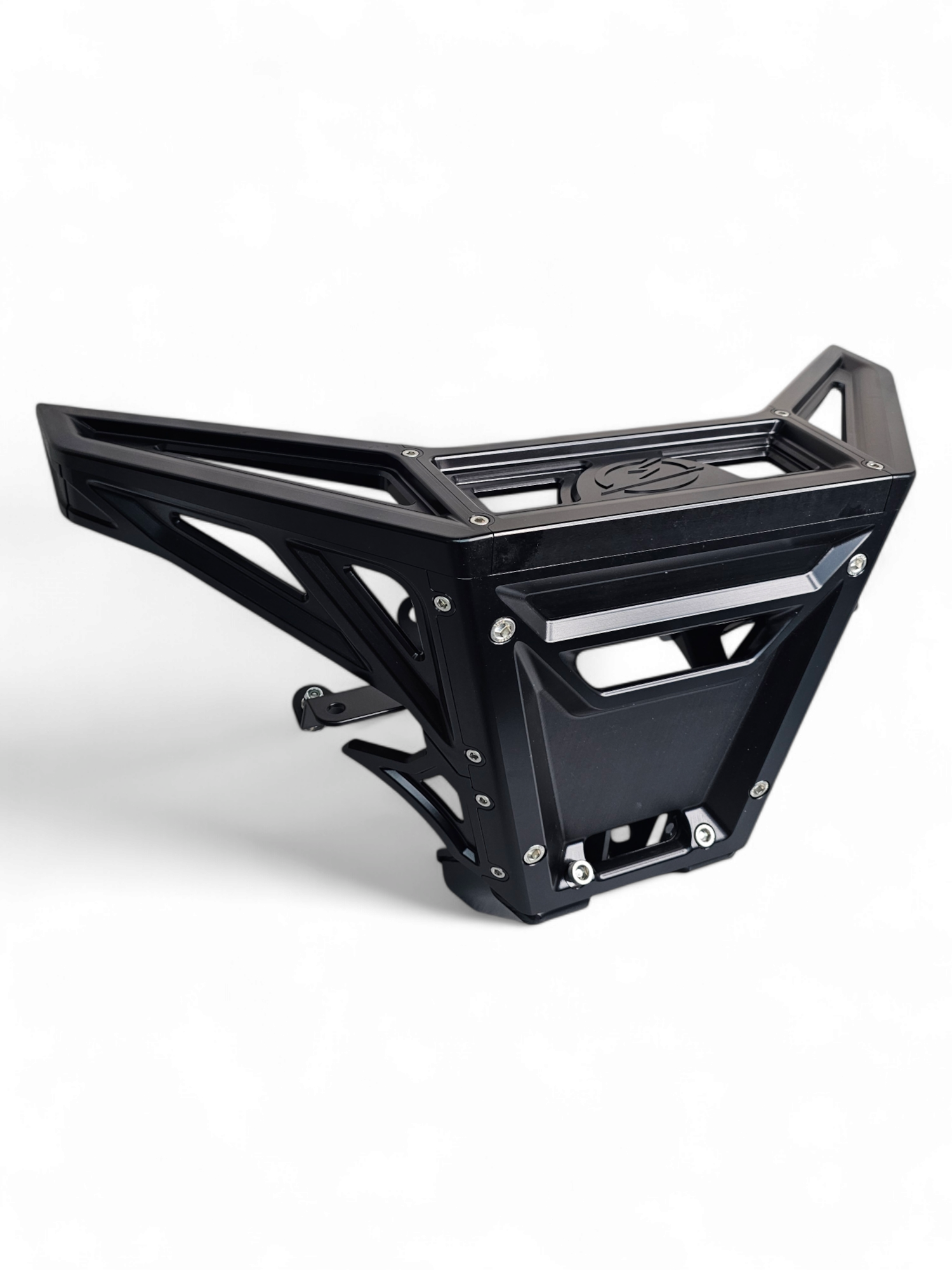 Photo of 2017 to Current Can-Am X3 Maverick Machined Billet Front Winch Bumper (Black Anodize) by Elektric Offroad - Premium 2017+ Can Am X3 Maverick Volt Front Winch Bumper for UTVs / Side by Sides