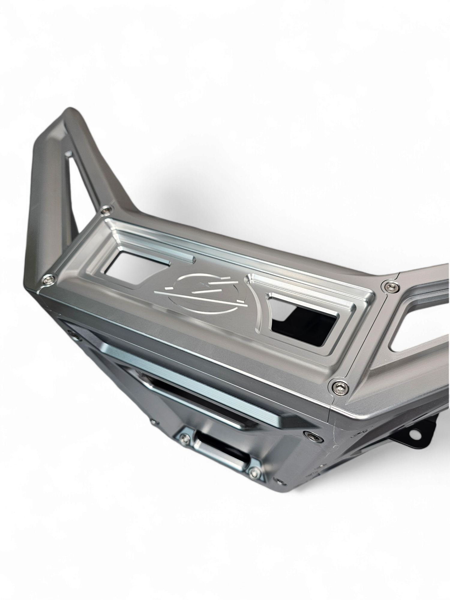 Photo of 2017 to Current Can-Am X3 Maverick Machined Billet Front Winch Bumper (Clear Anodize) by Elektric Offroad - Premium 2017+ Can Am X3 Maverick Volt Front Winch Bumper for UTVs / Side by Sides