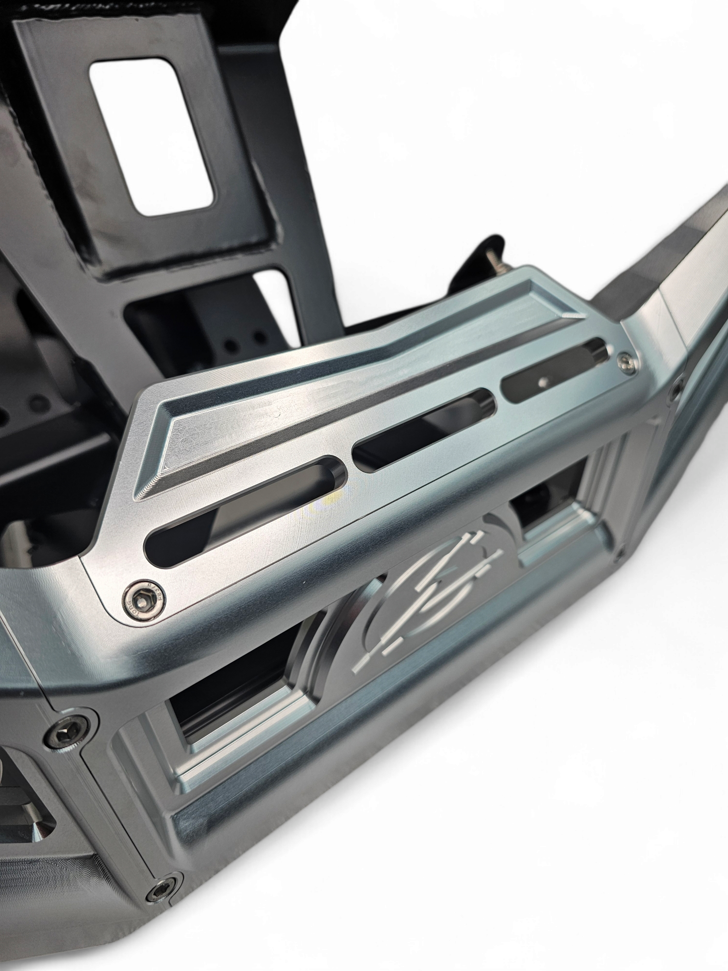 Photo of 2017 to Current Can-Am X3 Maverick Machined Billet Front Winch Bumper (Clear Anodize) by Elektric Offroad - Premium 2017+ Can Am X3 Maverick Volt Front Winch Bumper for UTVs / Side by Sides