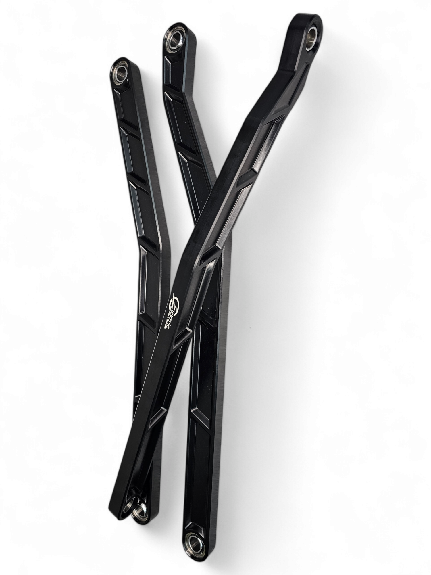 Photo of 2017 to Current Can-Am X3 Maverick High Clearance Radius Rods in Black Finish for 72" by Elektric Offroad - Premium 2017+ Can Am X3 Maverick Volt Front Winch Bumper for UTVs / Side by Sides