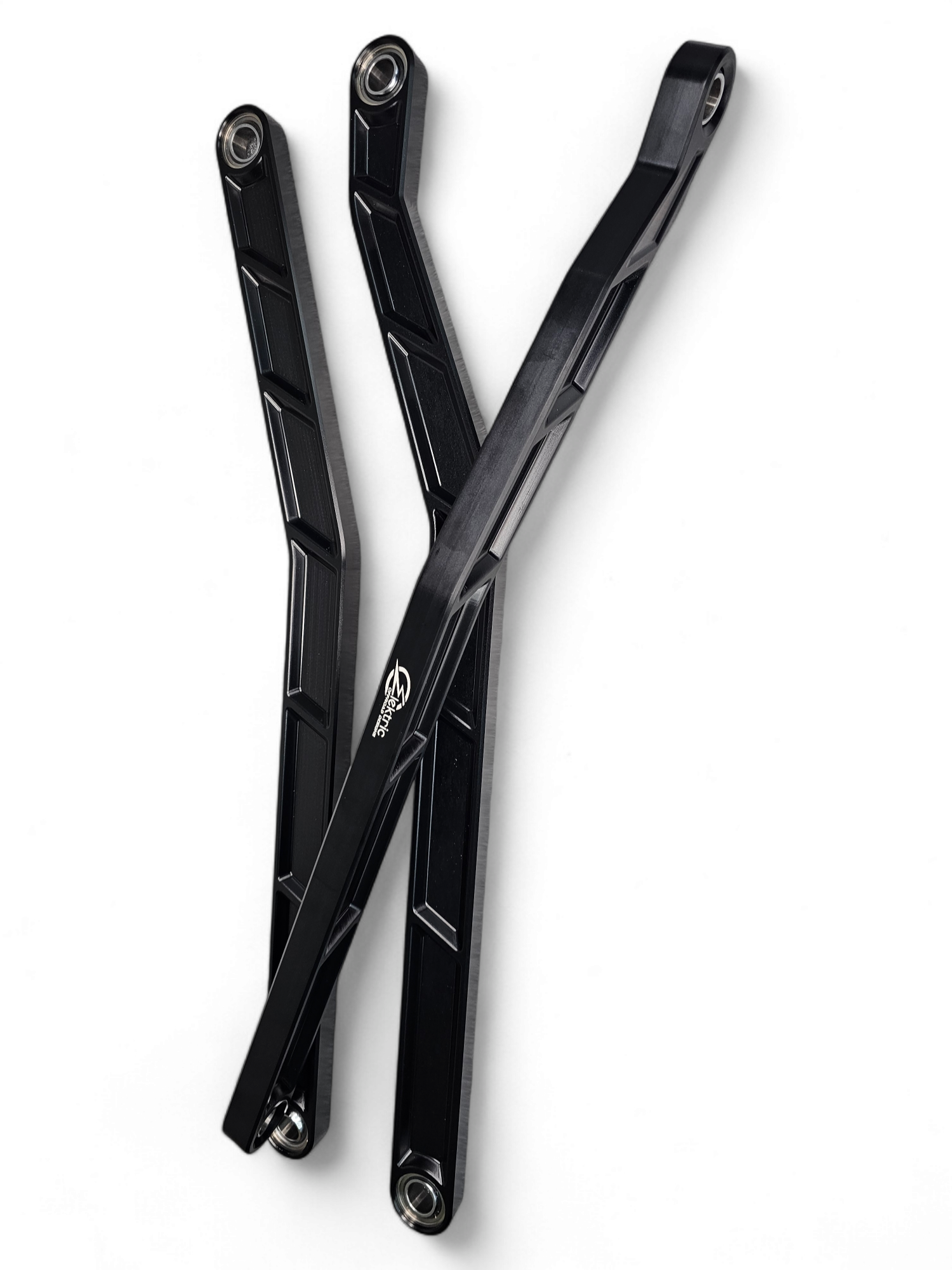 Photo of 2017 to Current Can-Am X3 Maverick High Clearance Radius Rods in Black Finish for 72" by Elektric Offroad - Premium 2017+ Can Am X3 Maverick Volt Front Winch Bumper for UTVs / Side by Sides