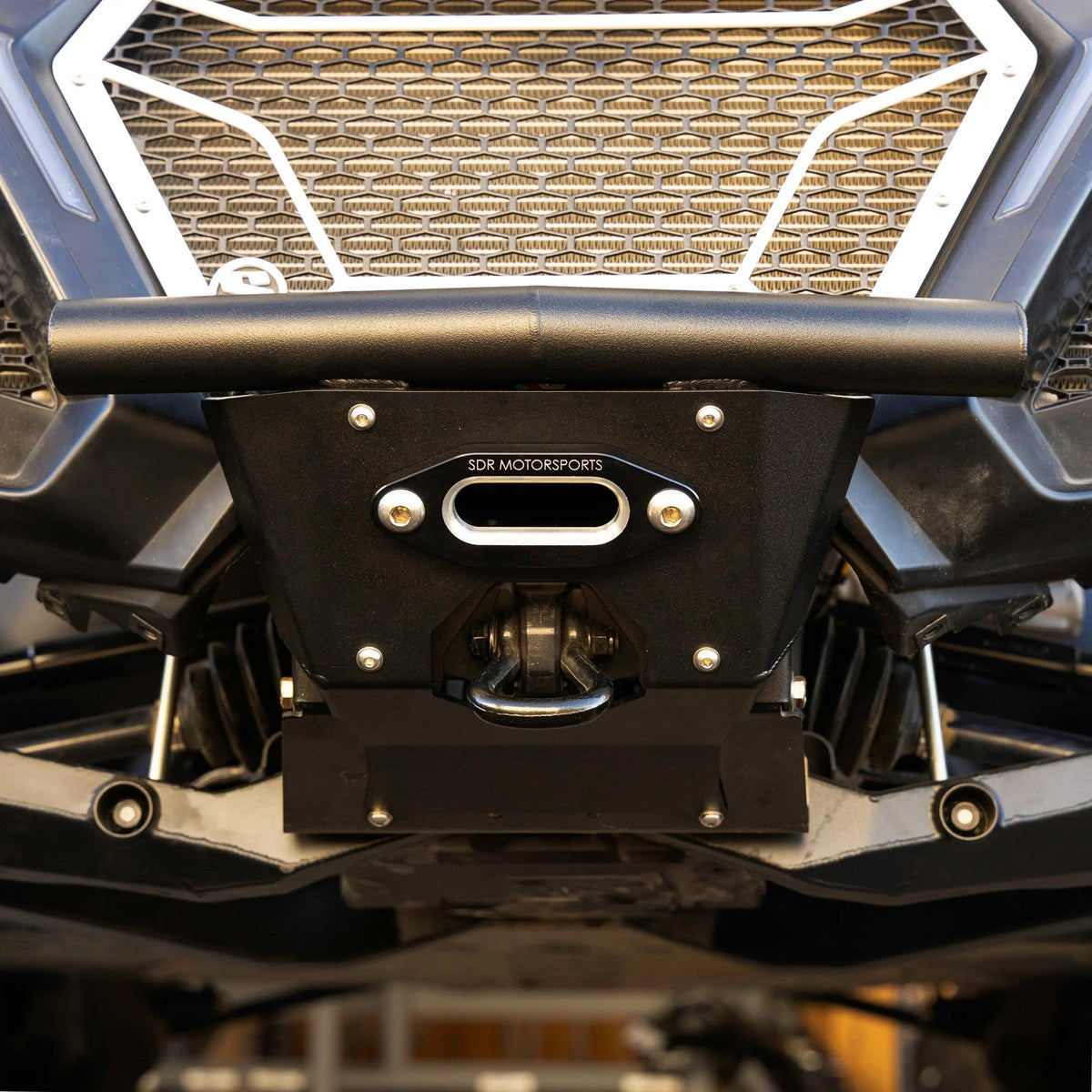 SDR Motorsports Single Tube Front Bumper with Winch Skid Plate for Can-Am Maverick R