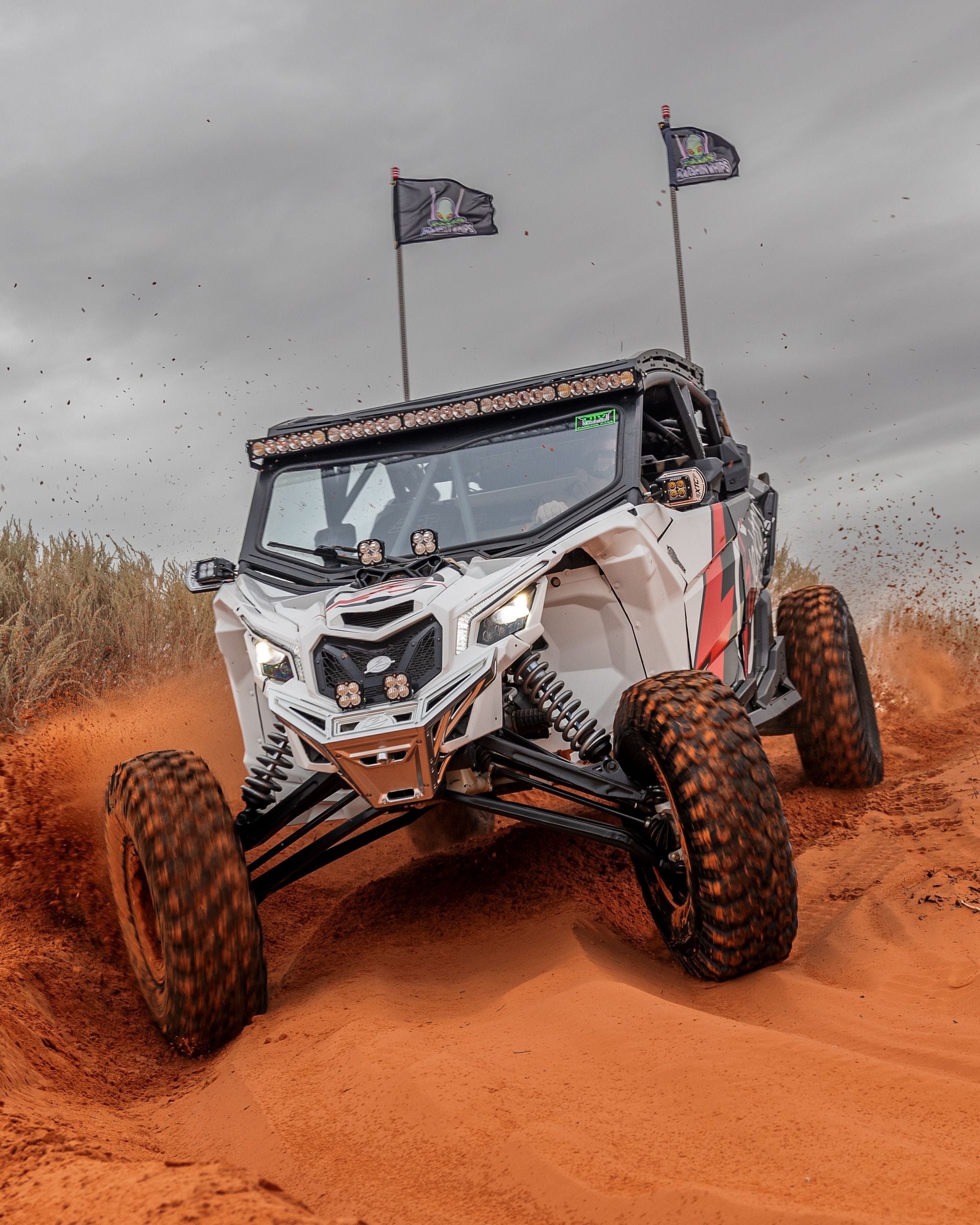 Photo of 2017 to Current Can-Am X3 Maverick Machined Billet Front Winch Bumper (Clear Anodize) by Elektric Offroad - Premium 2017+ Can Am X3 Maverick Volt Front Winch Bumper for UTVs / Side by Sides
