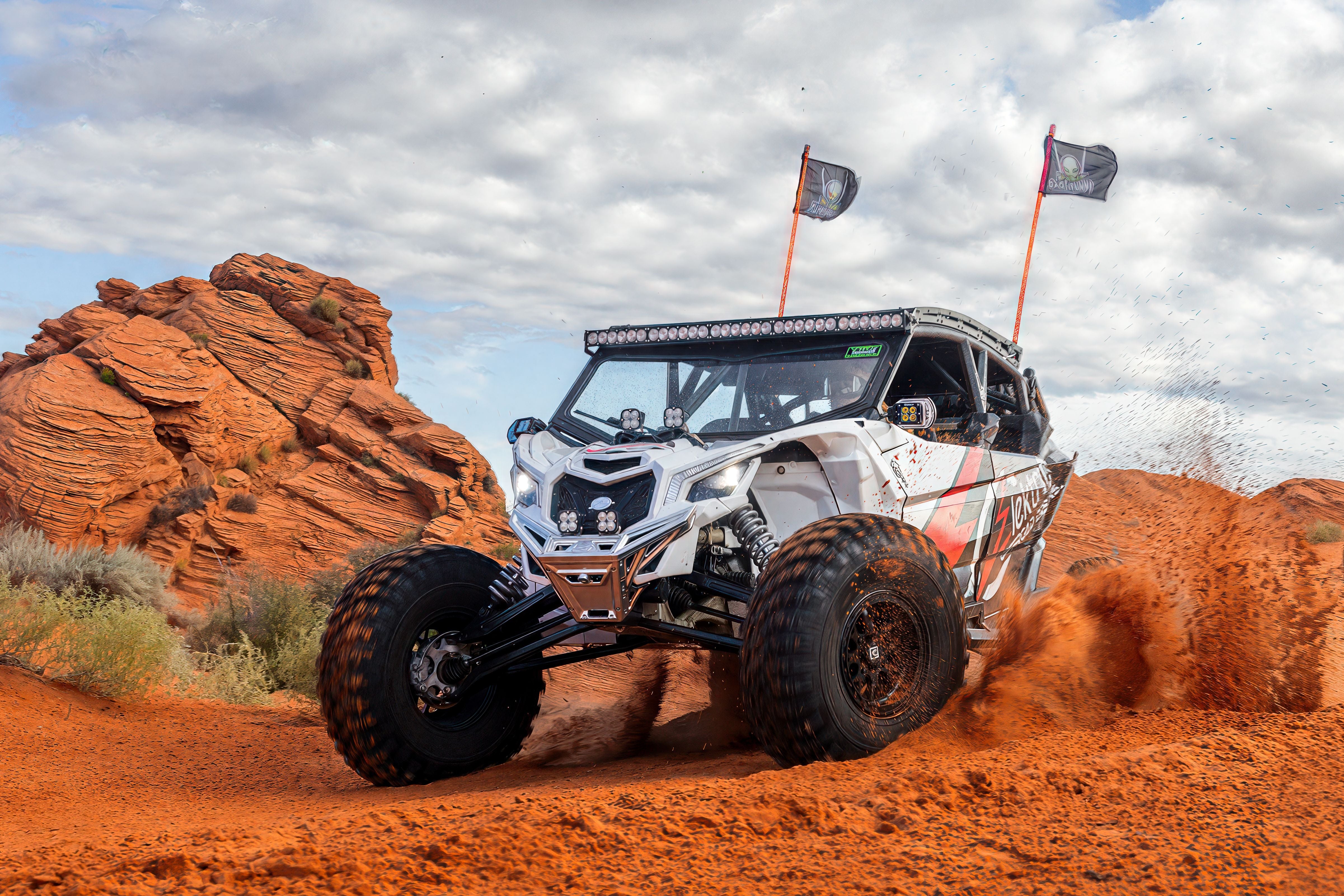 Photo of 2017 to Current Can-Am X3 Maverick Machined Billet Front Winch Bumper (Clear Anodize) by Elektric Offroad - Premium 2017+ Can Am X3 Maverick Volt Front Winch Bumper for UTVs / Side by Sides