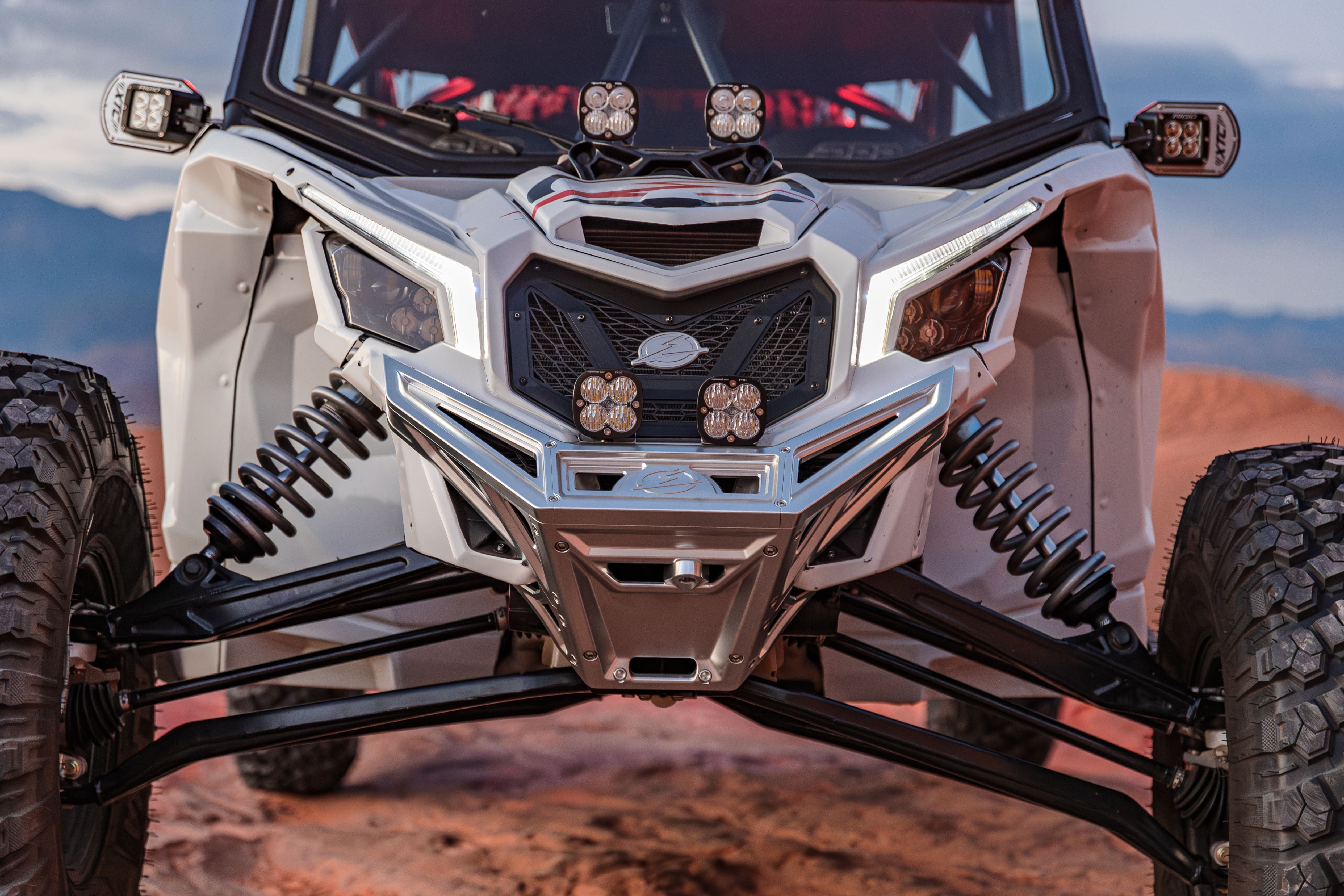 Photo of 2017-2024 Can Am X3 Maverick Volt Series Sheet Metal Grille by Elektric Offroad - Premium 2017+ Can Am X3 Maverick Volt Sheet Metal Grill for UTVs / Side by Sides