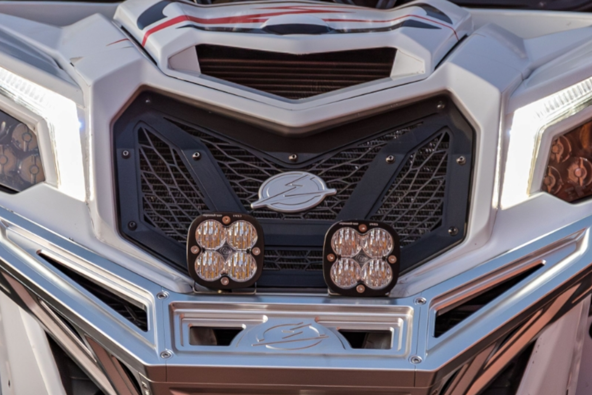 Photo of 2017-2024 Can Am X3 Maverick Volt Series Sheet Metal Grille by Elektric Offroad - Premium 2017+ Can Am X3 Maverick Volt Sheet Metal Grill for UTVs / Side by Sides