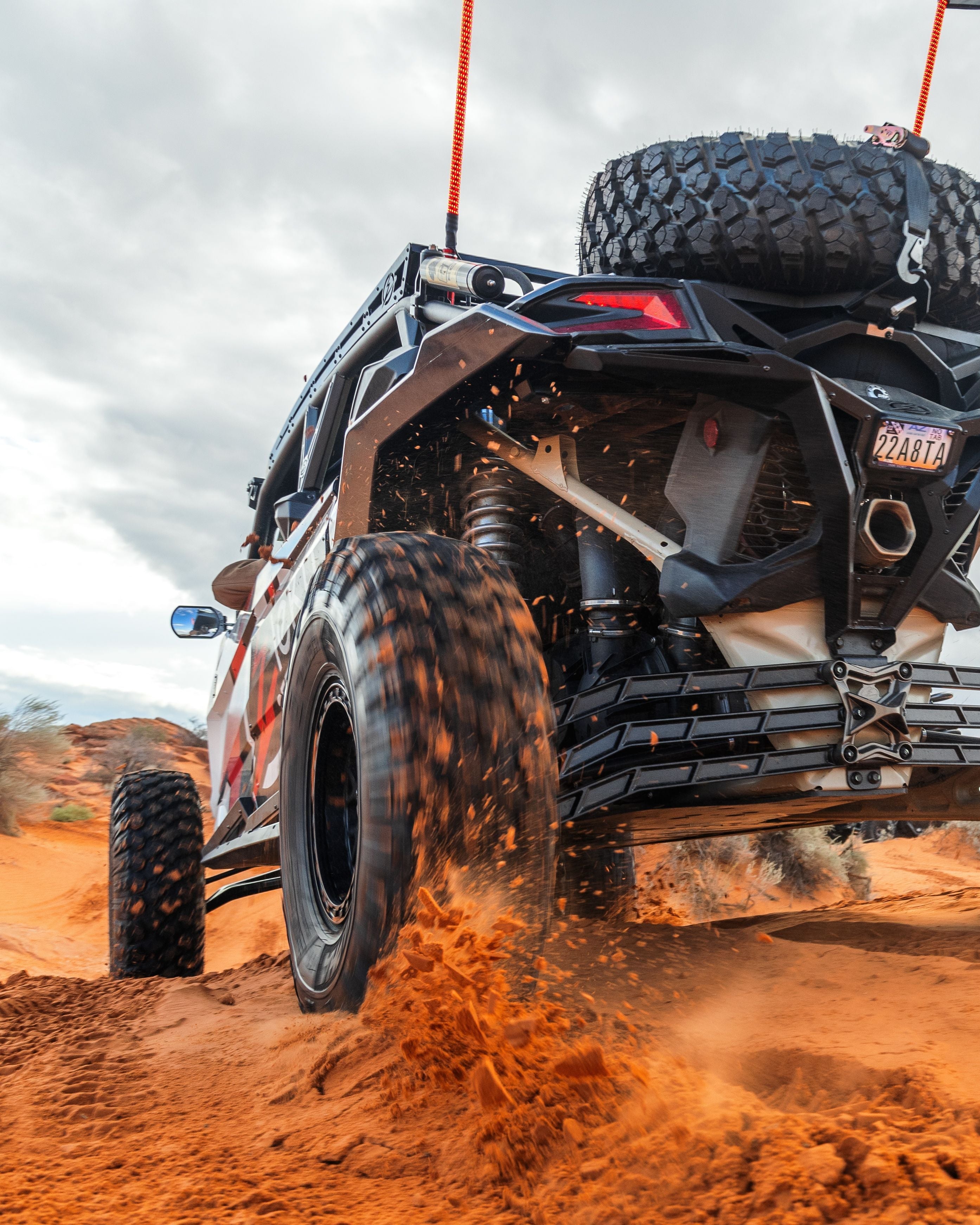 Photo of 2017 to Current Can-Am X3 Maverick High Clearance Radius Rods in Black Finish for 72" by Elektric Offroad - Premium 2017+ Can Am X3 Maverick Volt Front Winch Bumper for UTVs / Side by Sides