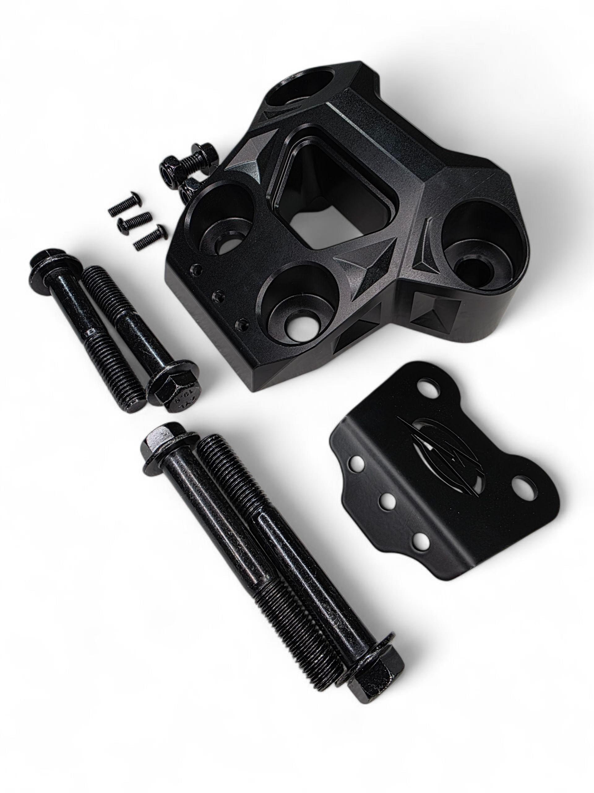 Photo of 2024+ Can Am Maverick R Billet Radius Rod Plate (Black) by Elektric Offroad - Premium for UTVs / Side by Sides