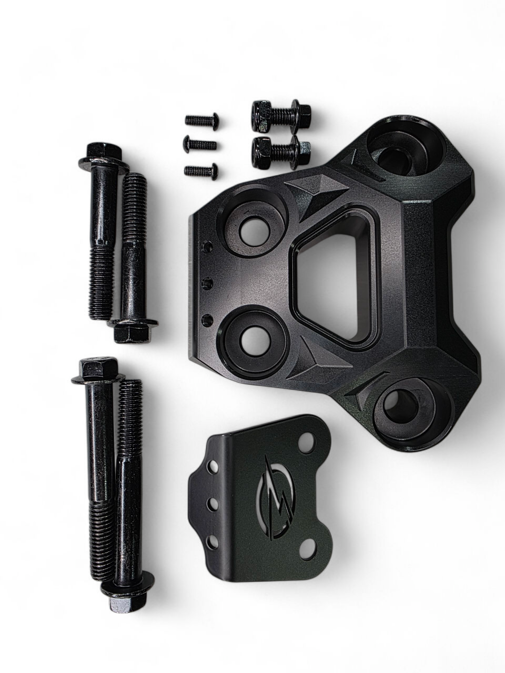Photo of 2024+ Can Am Maverick R Billet Radius Rod Plate (Black) by Elektric Offroad - Premium for UTVs / Side by Sides