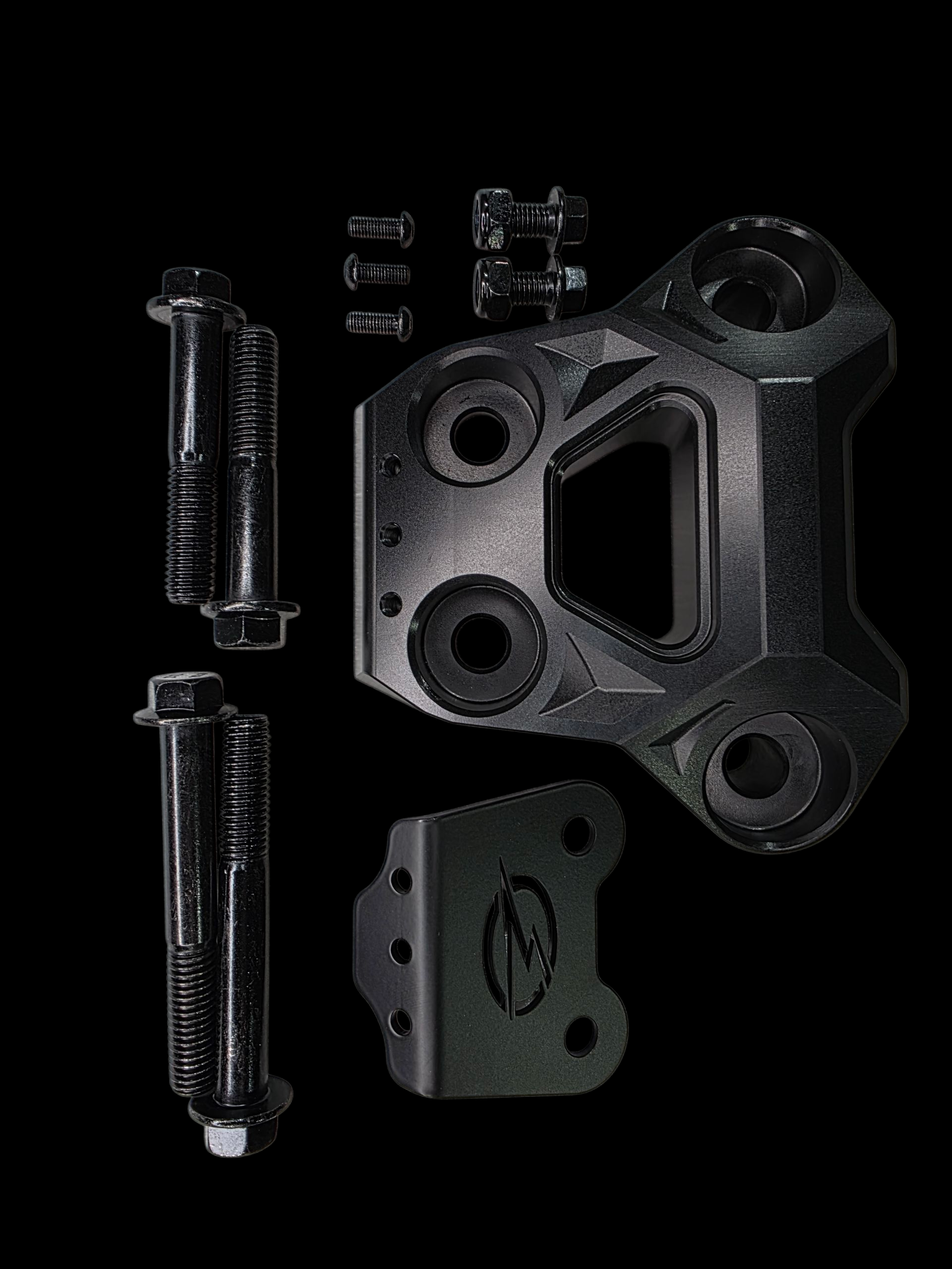 Photo of 2024+ Can Am Maverick R Billet Radius Rod Plate (Black) by Elektric Offroad - Premium for UTVs / Side by Sides