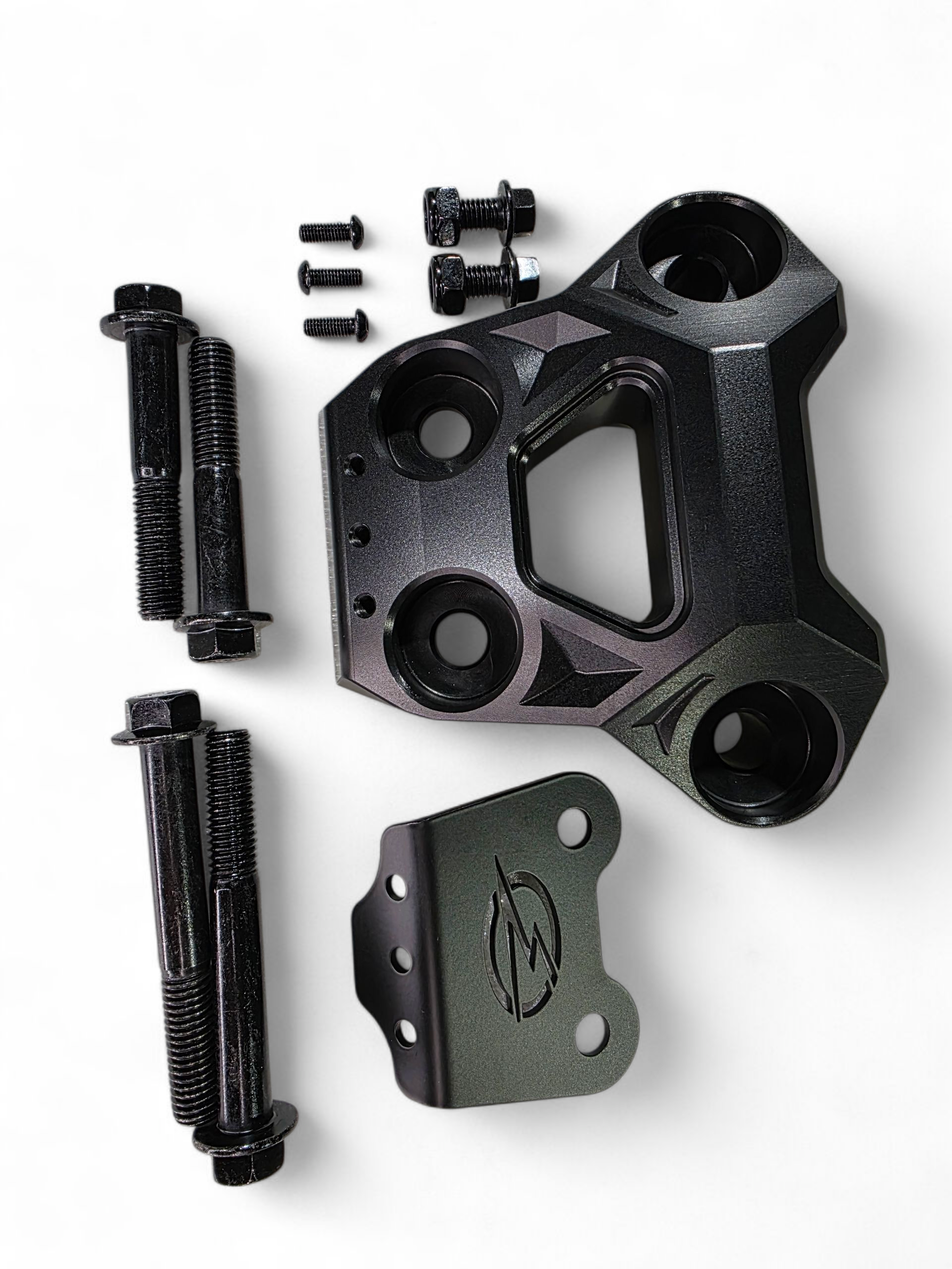 Photo of 2024+ Can Am Maverick R Billet Radius Rod Plate (Black) by Elektric Offroad - Premium for UTVs / Side by Sides