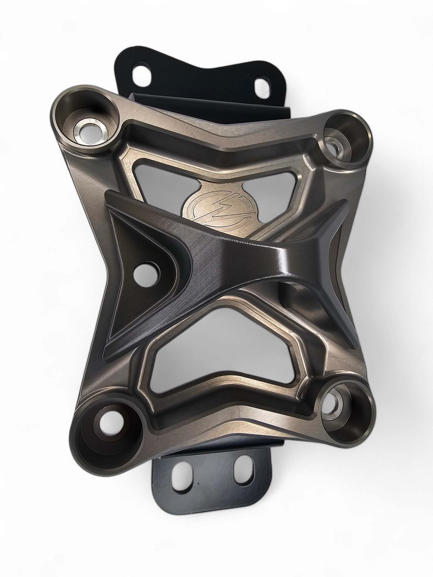 Photo of 2022 to Current Can Am X3 10 Bolt Radius Rod Plate with Pull Hook (Gun Metal) by Elektric Offroad - Premium 2017+ Can Am X3 Maverick Volt Front Winch Bumper for UTVs / Side by Sides