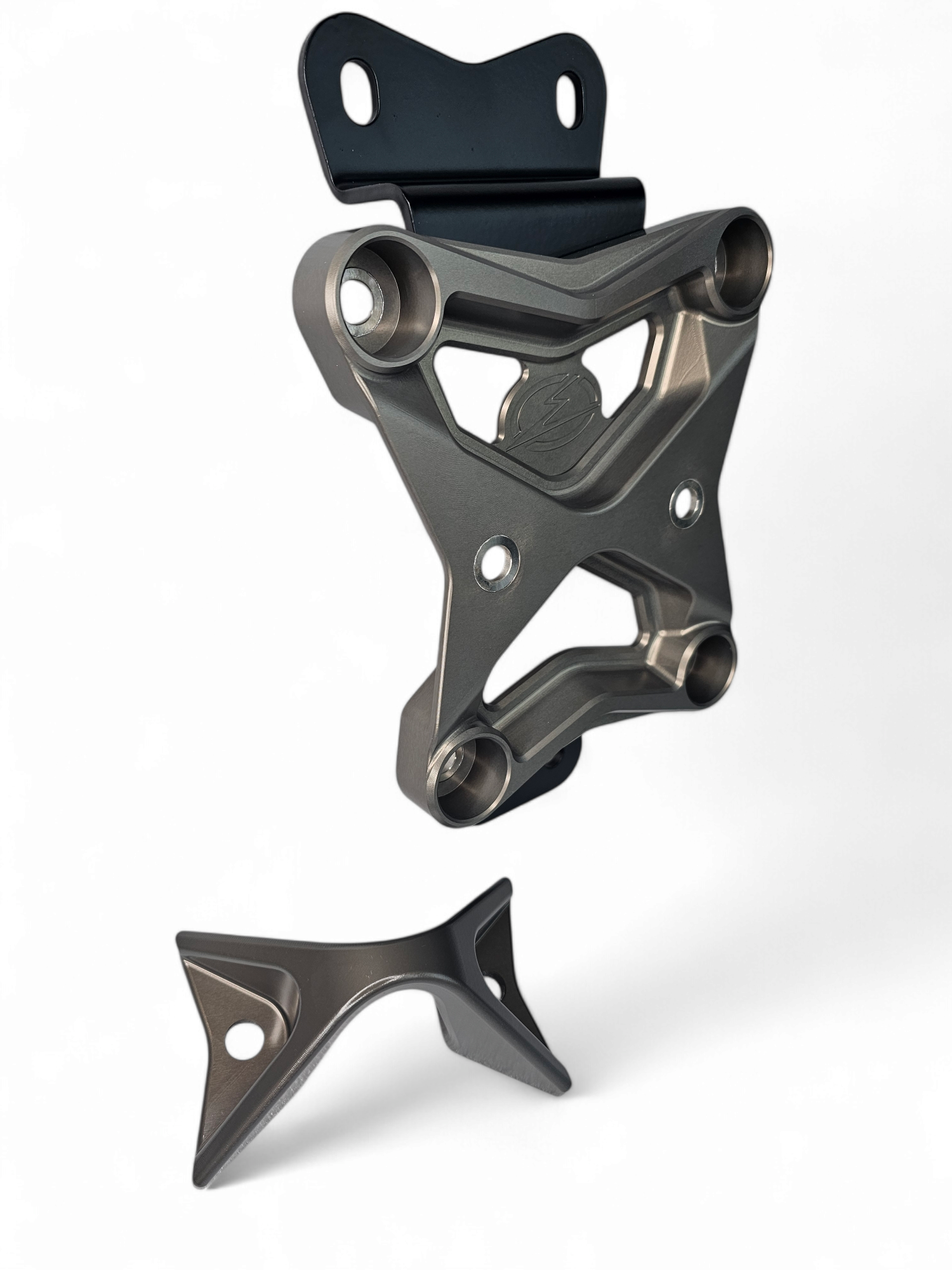 Photo of 2022 to Current Can Am X3 10 Bolt Radius Rod Plate with Pull Hook (Gun Metal) by Elektric Offroad - Premium 2017+ Can Am X3 Maverick Volt Front Winch Bumper for UTVs / Side by Sides