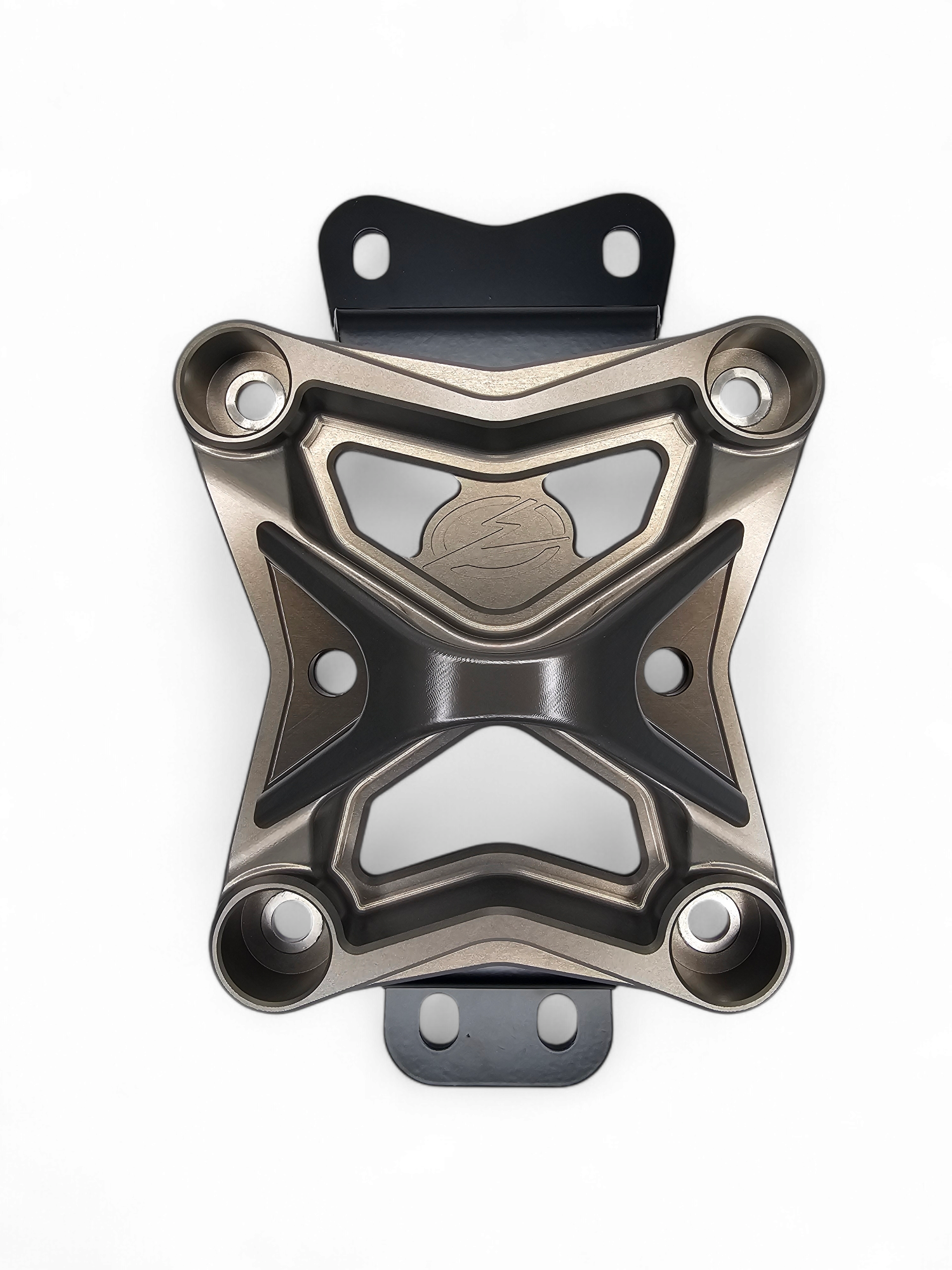 Photo of 2022 to Current Can Am X3 10 Bolt Radius Rod Plate with Pull Hook (Gun Metal) by Elektric Offroad - Premium 2017+ Can Am X3 Maverick Volt Front Winch Bumper for UTVs / Side by Sides
