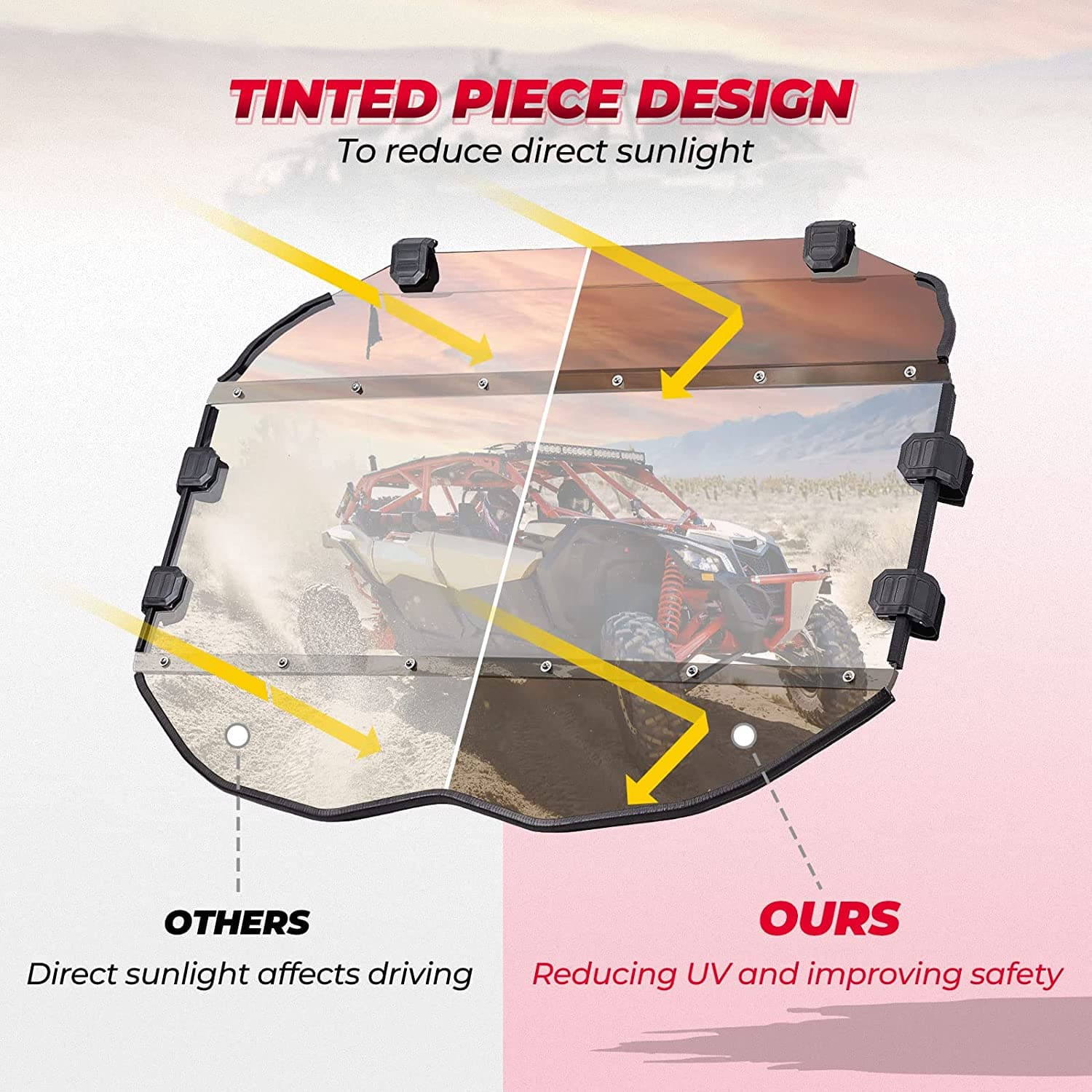 Photo of Tinted Full Windshield for Can Am Maverick X3/ MAX by Kemimoto - Premium for UTVs / Side by Sides