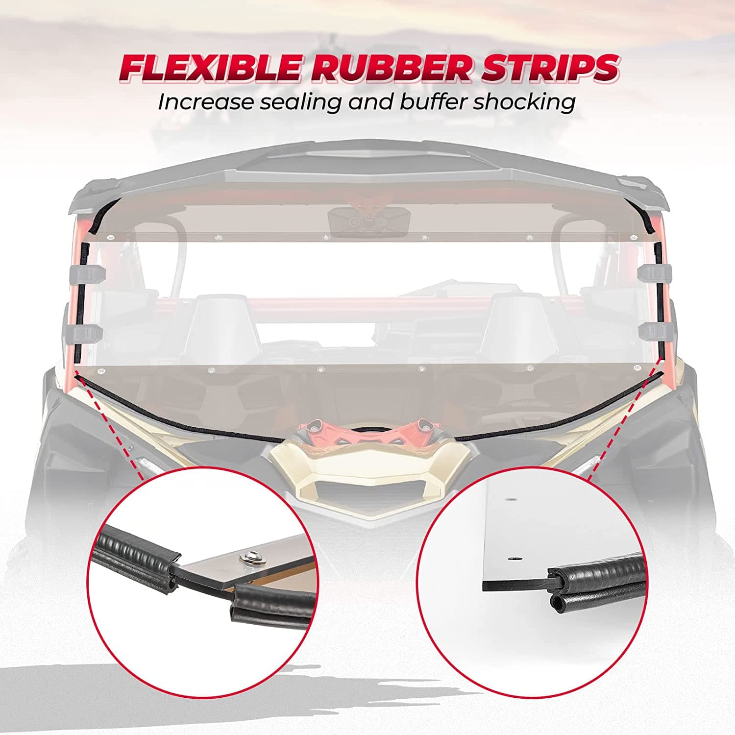 Photo of Tinted Full Windshield for Can Am Maverick X3/ MAX by Kemimoto - Premium for UTVs / Side by Sides