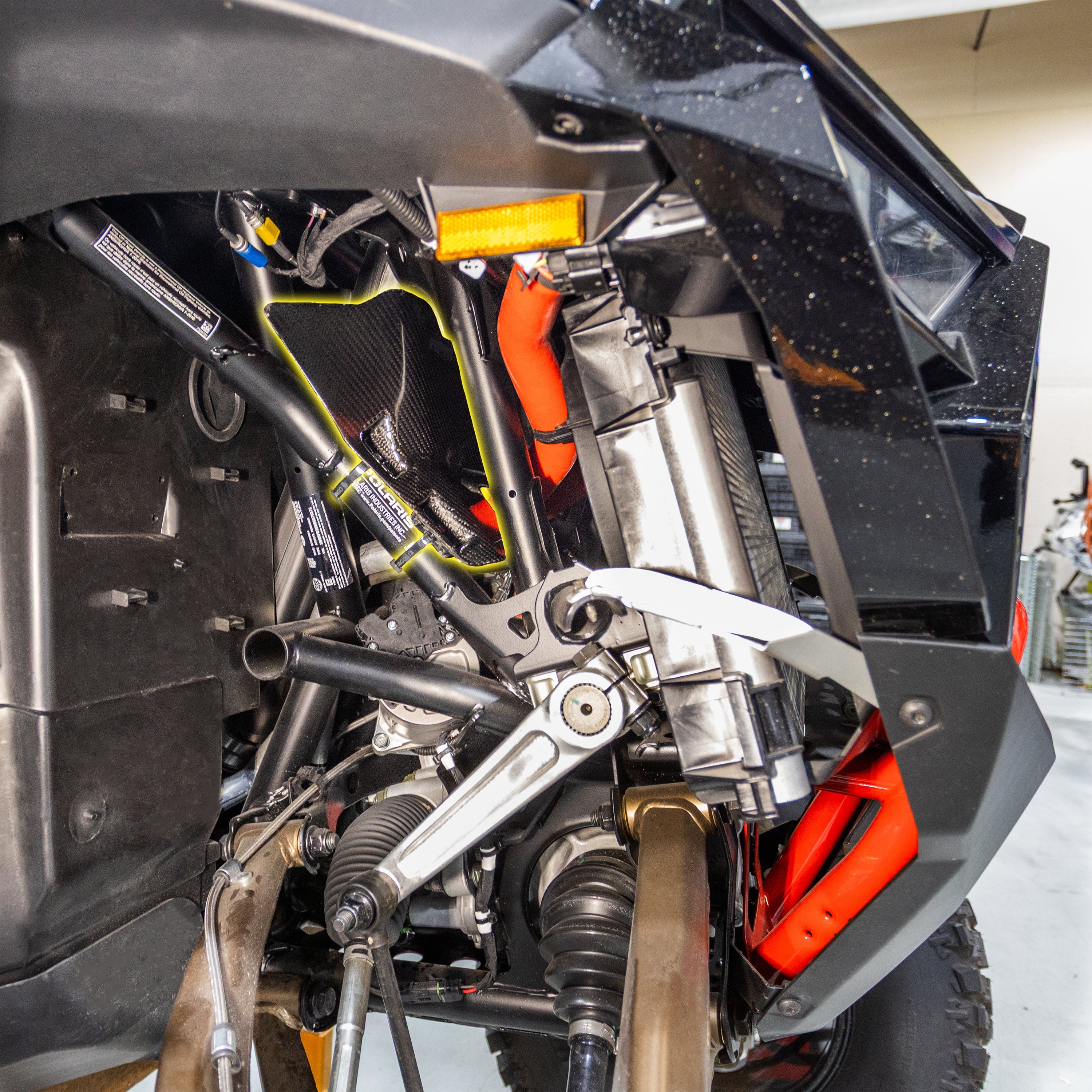 Photo of RPM SXS RPM Pro R, Pro S & Turbo R Carbon Fiber Radiator Heat Air Deflector & Cab Cooling Panel by RPM SXS - Premium for UTVs / Side by Sides