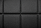Close-up of the quilted black vinyl upholstery on the Baja bench seat