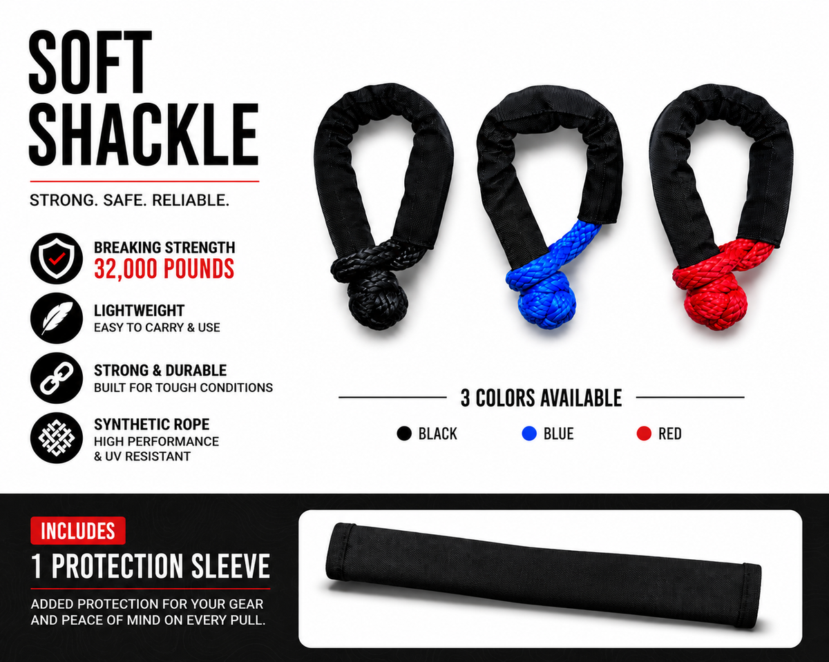 UTV Soft Shackle with Protective Sleeve
