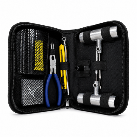 UTV tire repair kit with tools, plugs and carrying case