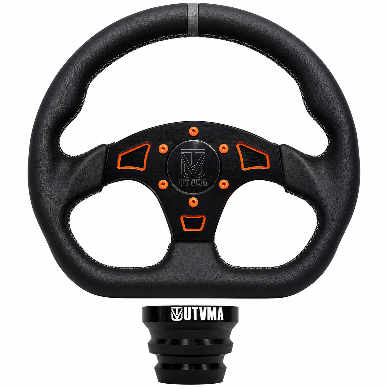 UTVMA DriftX UTV Leather Steering Wheel with Hub – Premium Grip, Universal Fit