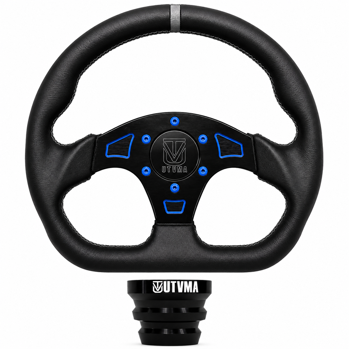 UTVMA DriftX UTV Leather Steering Wheel with Hub – Premium Grip, Universal Fit