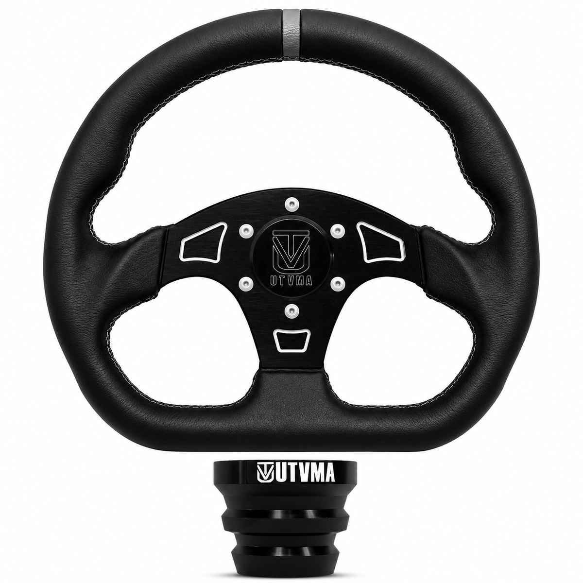 UTVMA DriftX UTV Leather Steering Wheel with Hub – Premium Grip, Universal Fit
