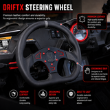UTVMA DriftX UTV Leather Steering Wheel with Hub – Premium Grip, Universal Fit