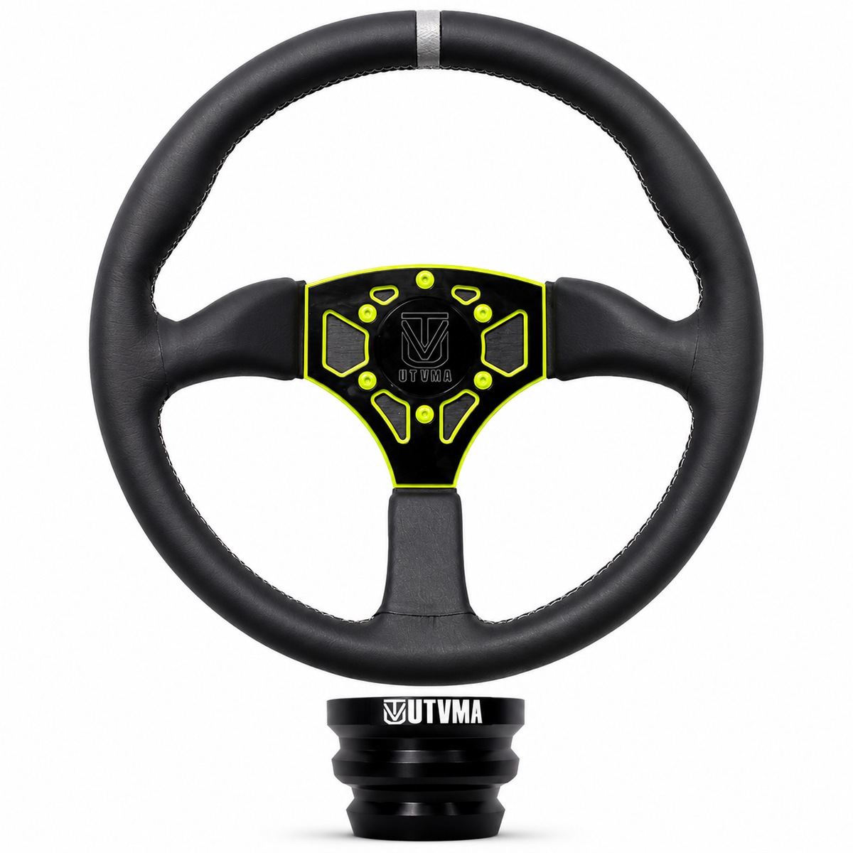 UTVMA Octane Leather Steering Wheel With Hub (Polaris, Can Am, Kawasaki, Honda Models