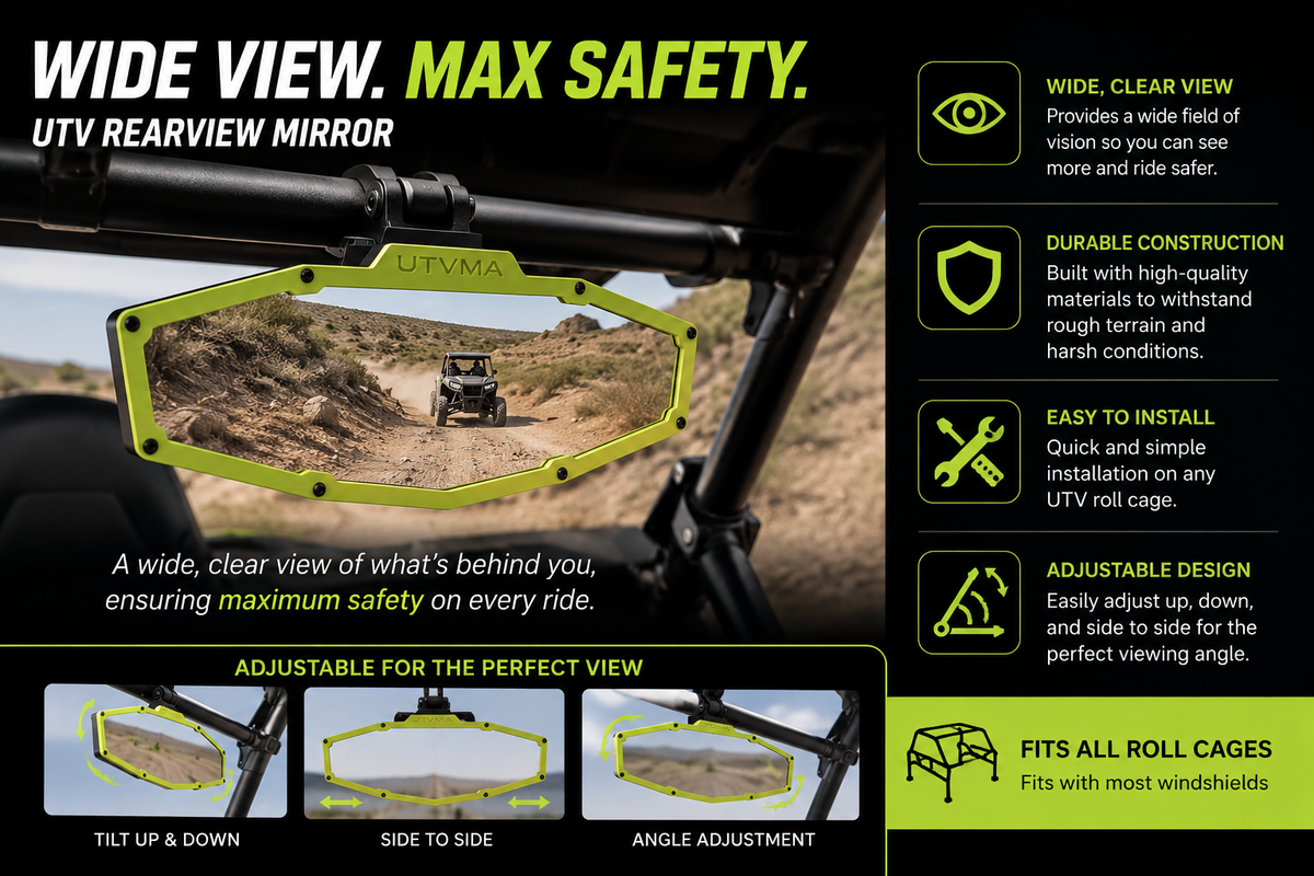 Adjustable UTV Rearview Mirror