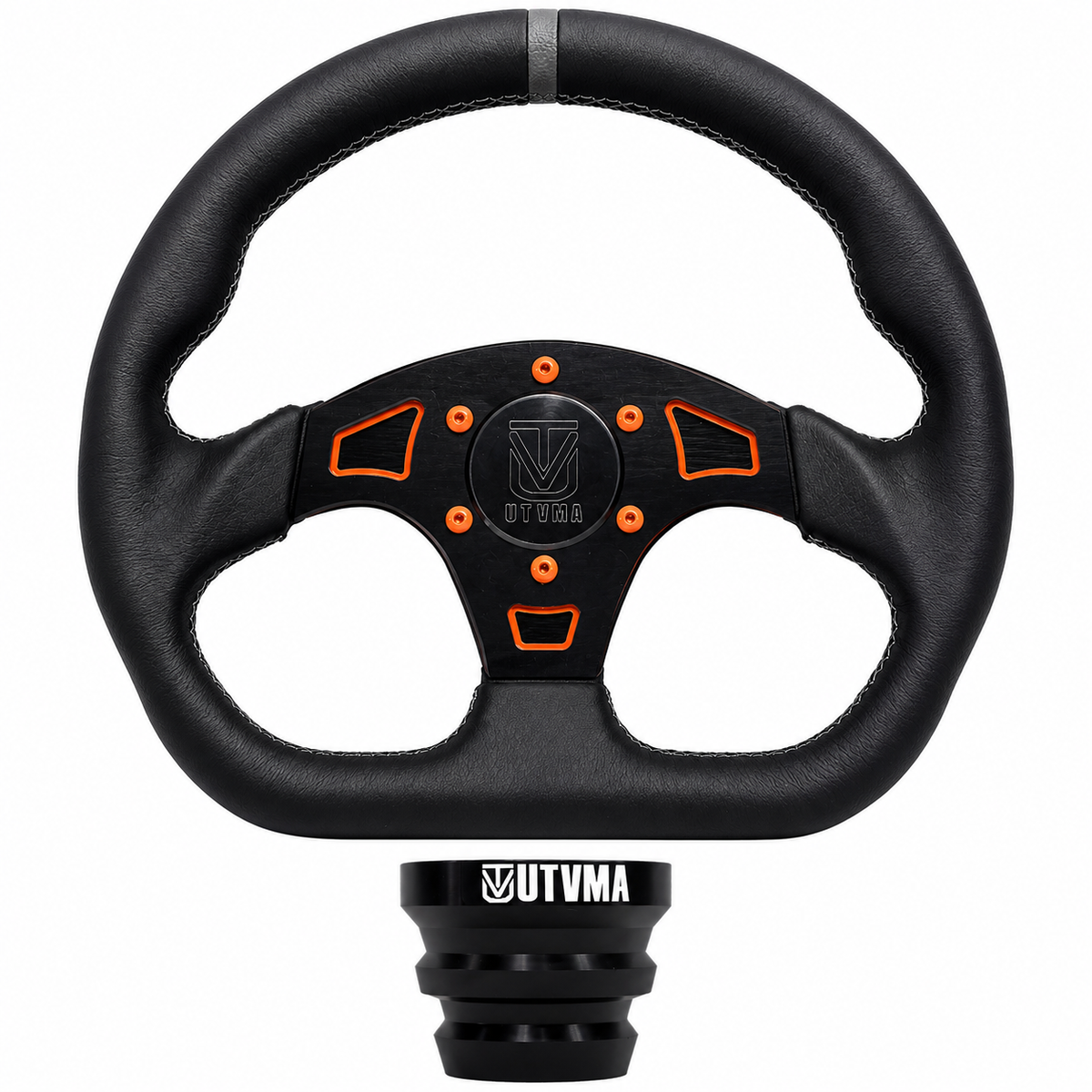 UTVMA DriftX UTV Leather Steering Wheel with Hub – Premium Grip, Universal Fit