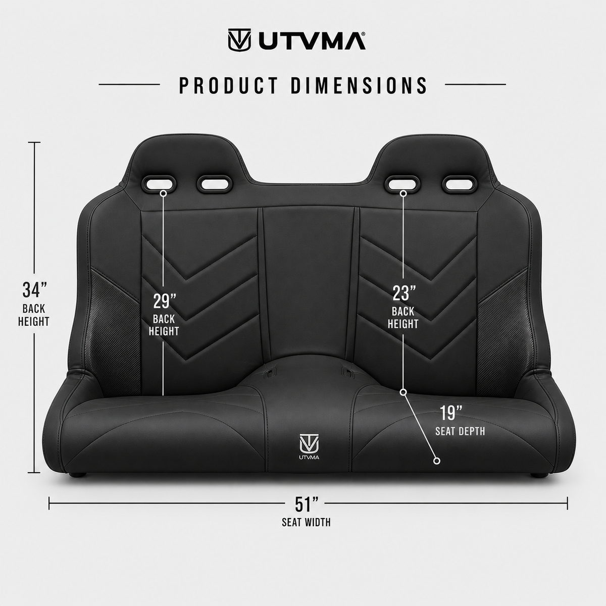 UTVMA Can-Am Maverick X3 MAX Rear Bench Seat with Harnesses (2017+)