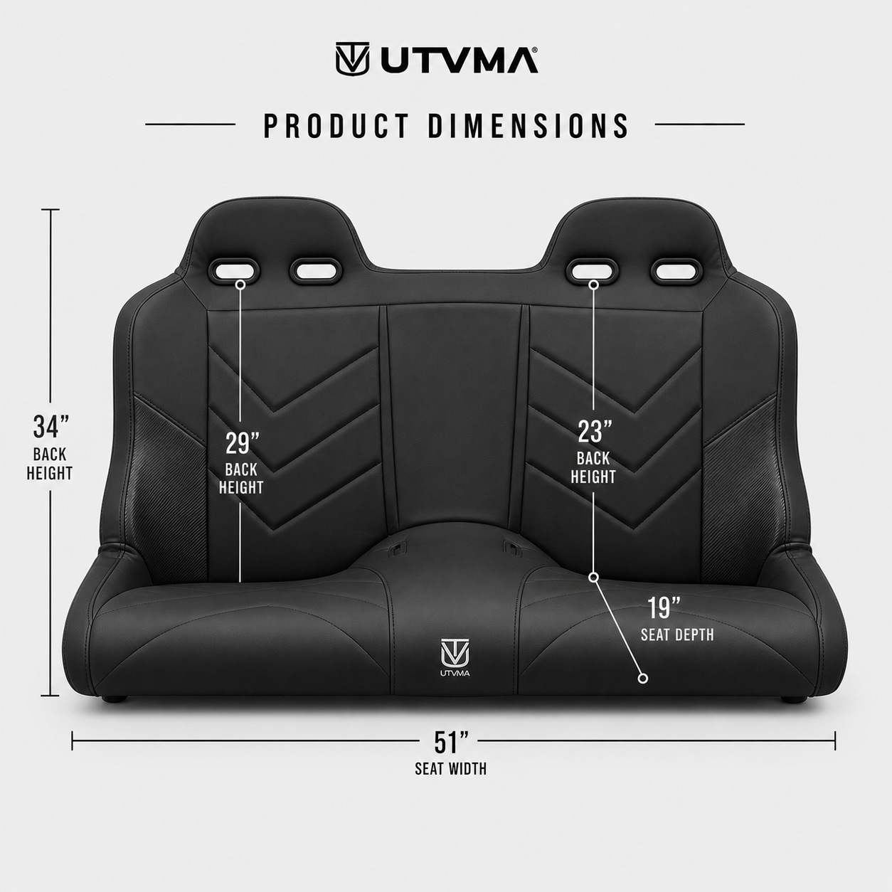 UTVMA Can-Am Maverick X3 MAX Rear Bench Seat with Harnesses (2017+)