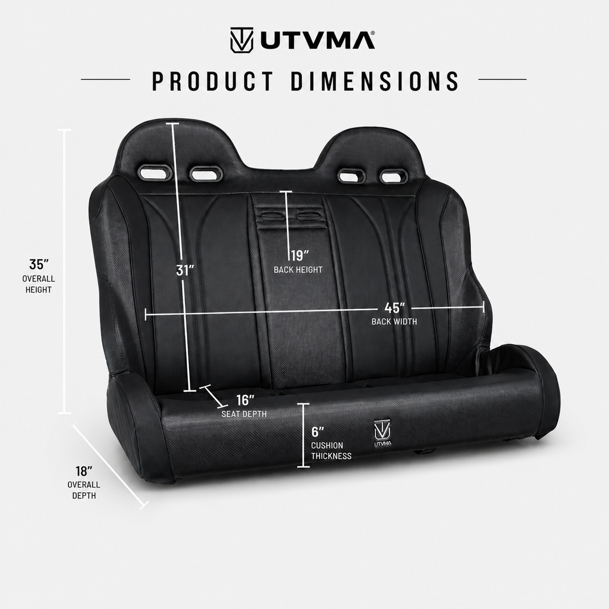 RZR 900/800 Rear Bench Seat w/ 4-Point Harnesses (2010-2014)