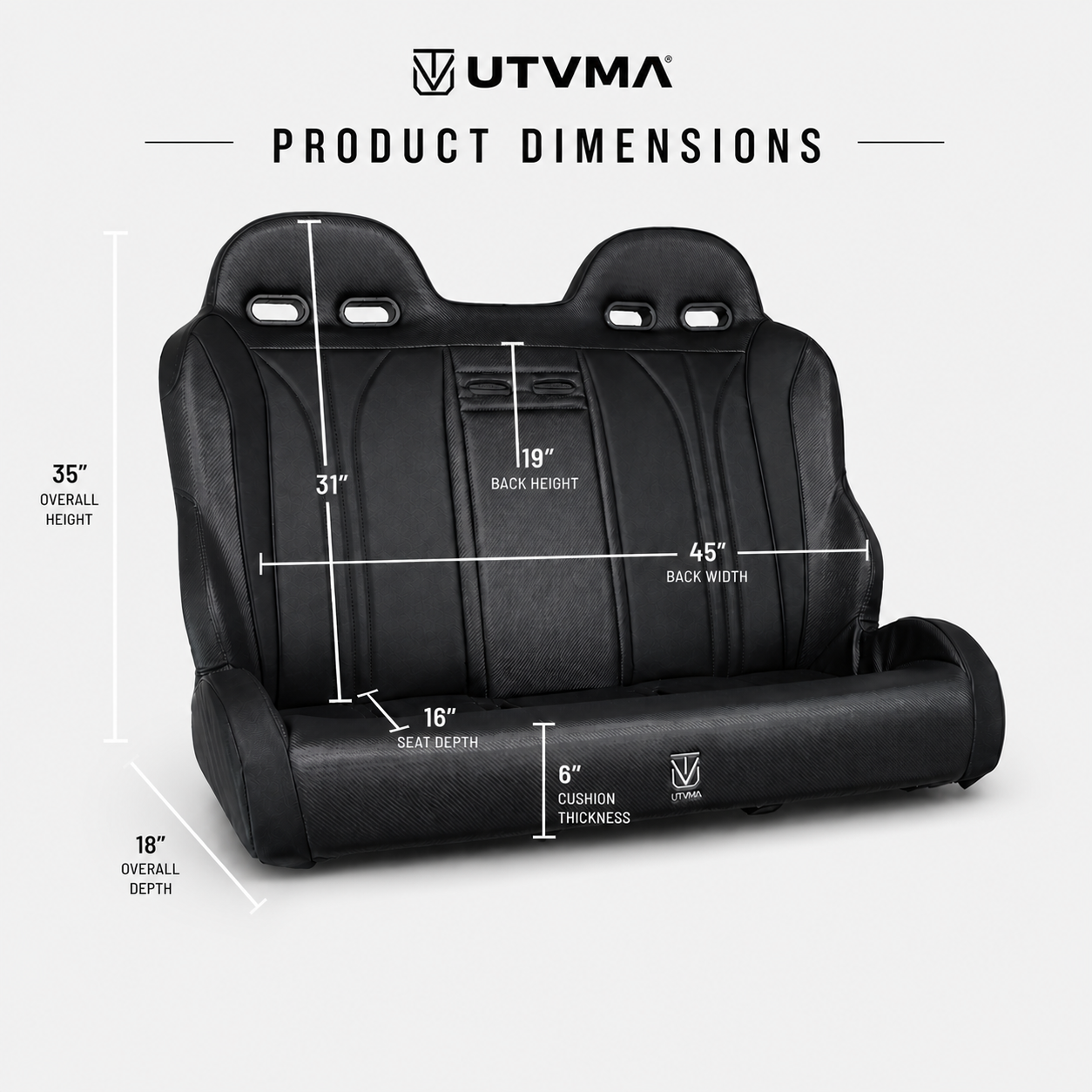 UTVMA Polaris RZR 4 1000/900 Rear Bench Seat with Harnesses (2014–2023)