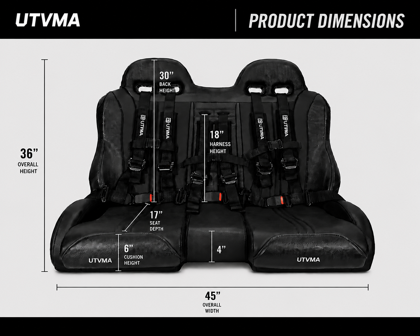 RZR 1000 XP/XP S (2024+) Front/Rear Bench Seat w/ Harnesses